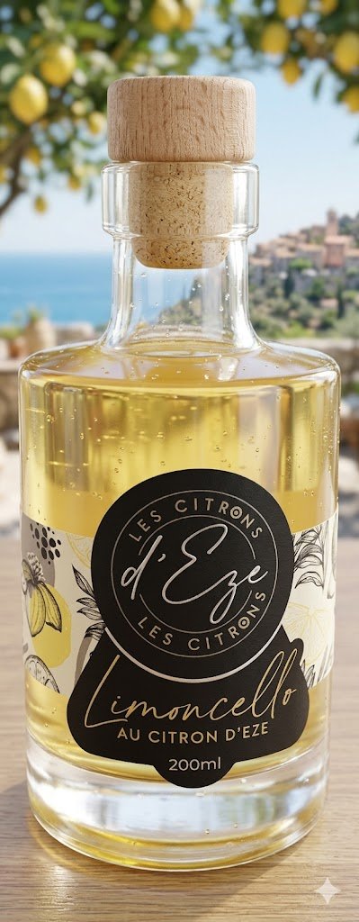 Bouteille de limoncello artisanal Les Citrons d'Èze